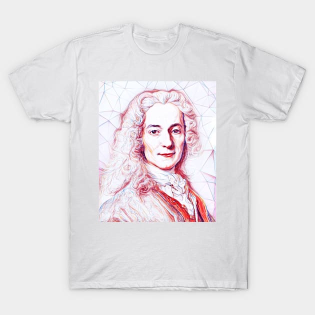Voltaire Portrait | Voltaire Artwork | Line Art T-Shirt by JustLit